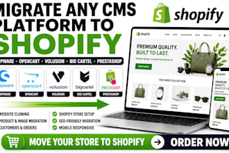clone website migrate shopware opencart volusion bigcartel prestashop to shopify