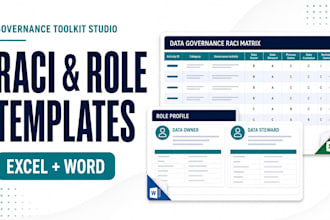 provide data governance raci and role templates
