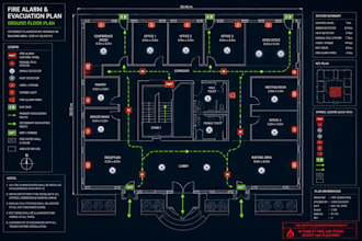 fire alarm layout plan nfpa fire alarm riser evacuation map