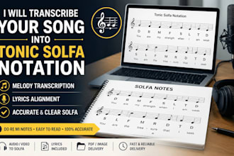 transcribe your song melody into tonic solfa notation