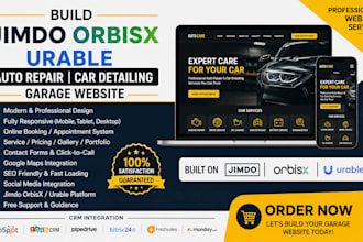 build jimdo orbisx urable auto repair mechanic car detailing garage website