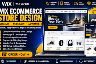 design, redesign wix website ecommerce online store droppshipping store