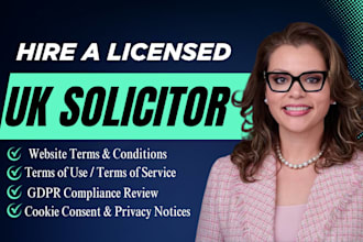 review or draft website terms and conditions and legal policies as UK solicitor