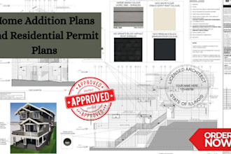draw home addition plans and residential permit plans in ca, ga, pa, ny, il
