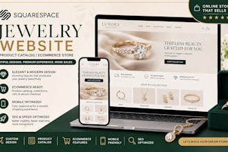 create squarespace jewelry website product catalog ecommerce website