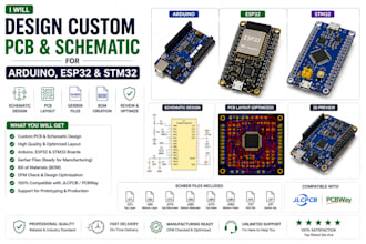 design custom pcb and schematic for arduino, esp32, and stm32