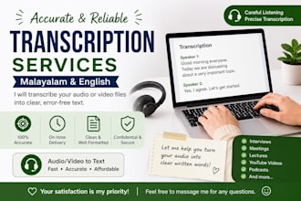 provide accurate malayalam transcription