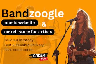 design bandzoogle website, music website entertainment website for music career