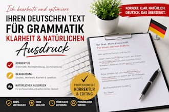 edit and polish your german text for natural grammar and clarity