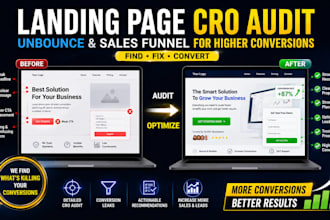 l audit your landing page, unbounce and sales funnel for higher conversions