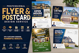 design open house flyer direct mail eddm just listed postcard design event flyer
