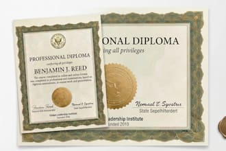 design a professional ged certificate or transcript, ielts certificate