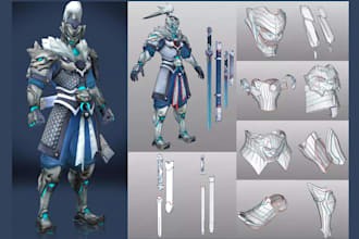 design 3d game cosplay, eva foam, halloween masks, oni masks and knight armor