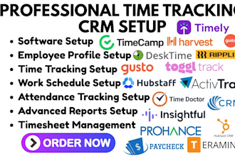 setup rippling gusto toggl track timely harvest hubstaff timecamp desktime