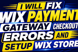 fix wix payment gateway checkout errors and setup wix store