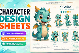 design children book character sheet storybook character design