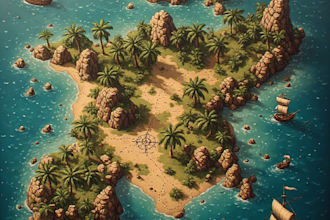 design an amazing vintage pirate treasure map