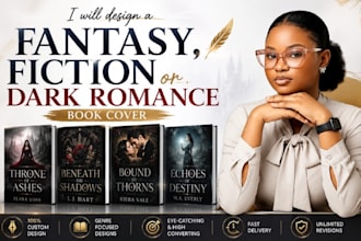 design a fantasy, fiction, or dark romance book cover