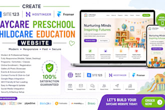 create site123 hostinger framer daycare preschool childcare education website