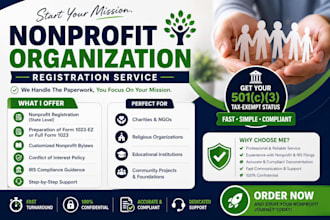 do your 501c3 paperwork, form 1023 ez, and full, bylaw