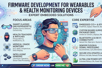 firmware development for wearable smart glasses and health monitoring devices
