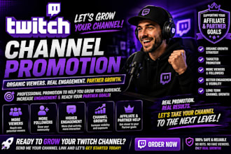 promote your twitch channel with organic viewers and partner growth