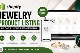 upload jewelry shopify product listing jewelry store product upload product SEO