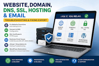fix website dns domain SSL and email issues