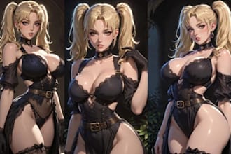 create erotic nsfw character bdsm art sensual illustration fantasy art pinup