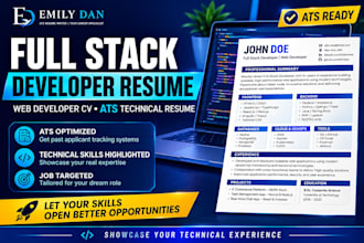 craft full stack developer resume web developer CV and ats technical resume