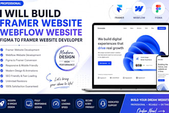 build framer website webflow website figma to framer website developer