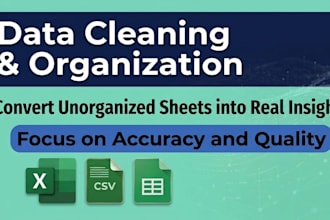 clean, format, merge, split excel data