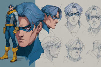 draw superhero character for you
