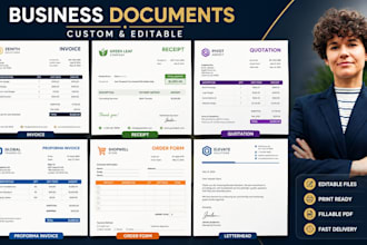 create invoice, receipt, quotation, proforma, order form and letterhead