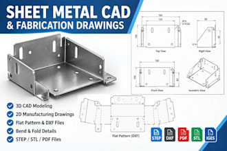 create sheet metal cad designs and fabrication drawings