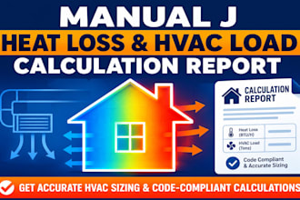 l prepare a detailed manual j heat loss calculation and hvac load report