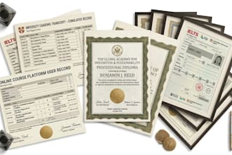 design a custom diploma certificate, degree or award certificate ielts