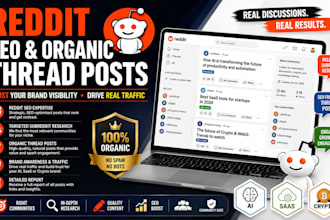 do reddit SEO and organic thread posts for ai, saas, and crypto brands