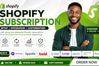 setup shopify subscription store with recharge, appstle, bold or seal