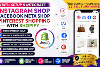 setup instagram shop facebook shop pinterest meta shop with shopify integration