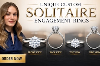 create unique custom solitaire engagement rings designs from your idea or sketch