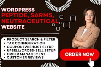 build wordpress peptide website, research peptide, nutraceutical or sarms store