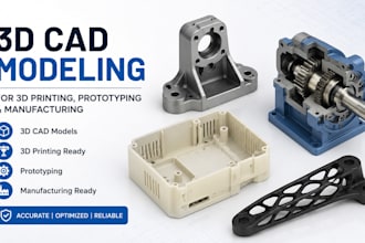 create 3d cad models for 3d printing, prototyping and manufacturing
