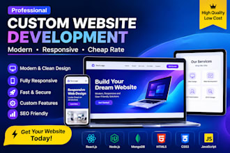 be your full stack developer for custom web development