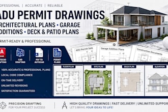 design full architectural permit set, deck, patio, garage ga nc permit drawing