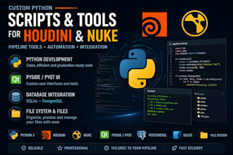 build a custom python script, tool for houdini or nuke