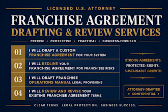 draft a custom and legally binding US franchise agreement as US attorney