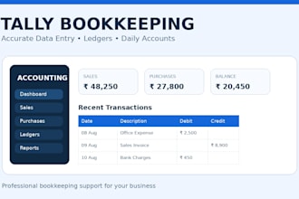 do tally bookkeeping accounting data entry gst and tds filing