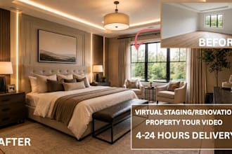 do virtual staging, and virtual renovation and property tour for your listing