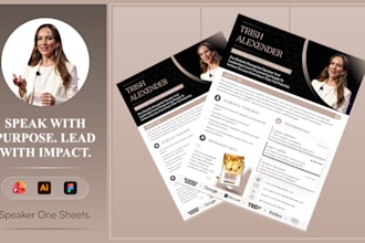 design professional speakers one sheet and media kits